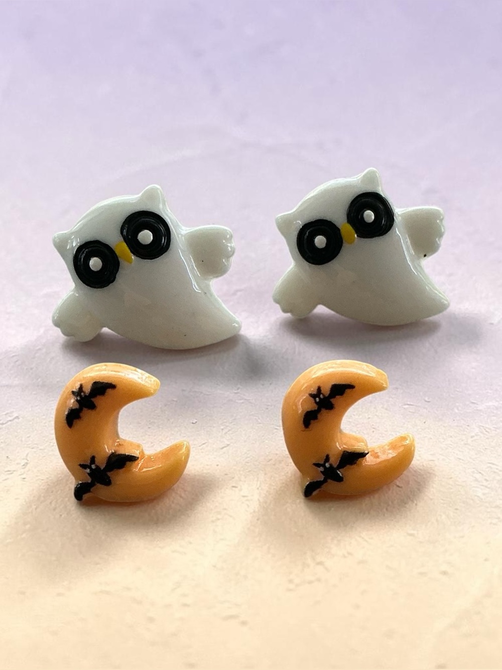 🆕 Owls and Bats on the Moon Stud Earrings